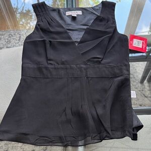 Isaac Mizrahi Black V-Neck Dressy Tank Top